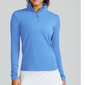 TASC‎ Performance Recess quarter zip long sleeves blue T-shirt Sz XS